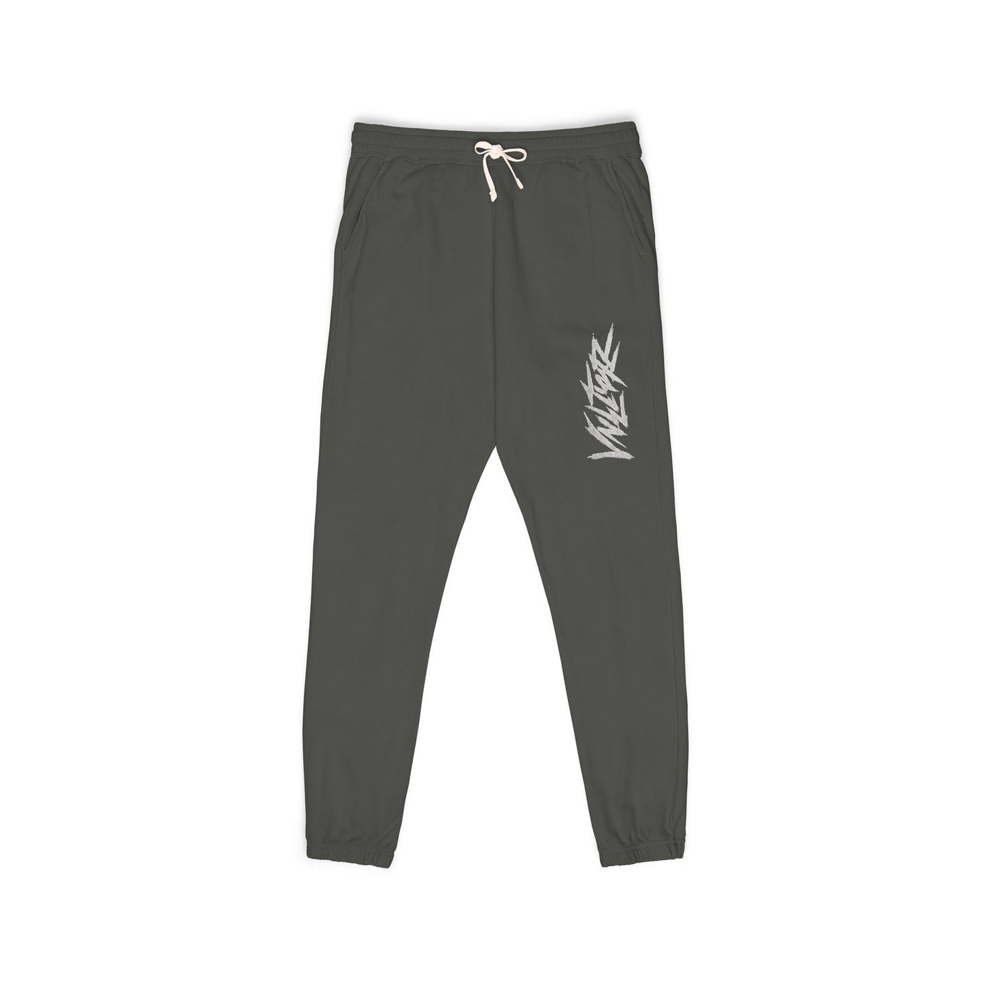 Fleece Sweatpants — Minimal Leaf Graphic Joggers